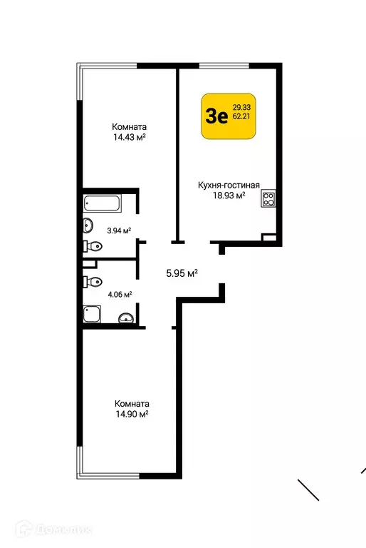 Продаётся 3-к квартира, 62.21 м - Фото 0