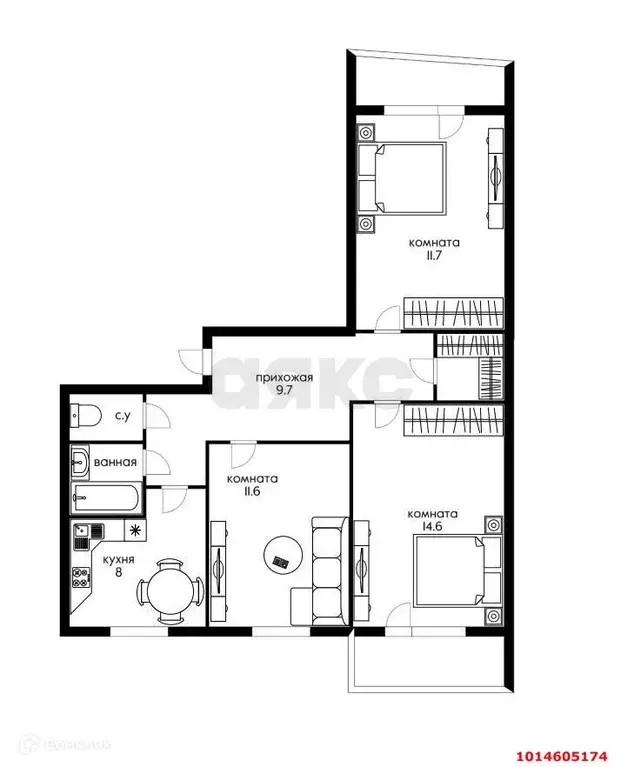 Продаётся 3-к квартира, 70 м - Фото 1