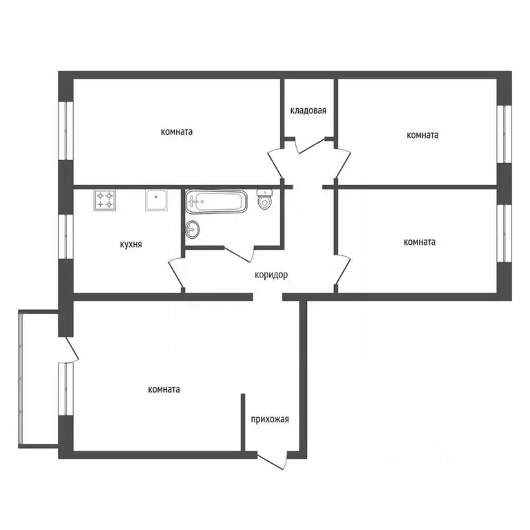 4-к кв. Красноярский край, Красноярск ул. Молокова, 7 (82.2 м) - Фото 2