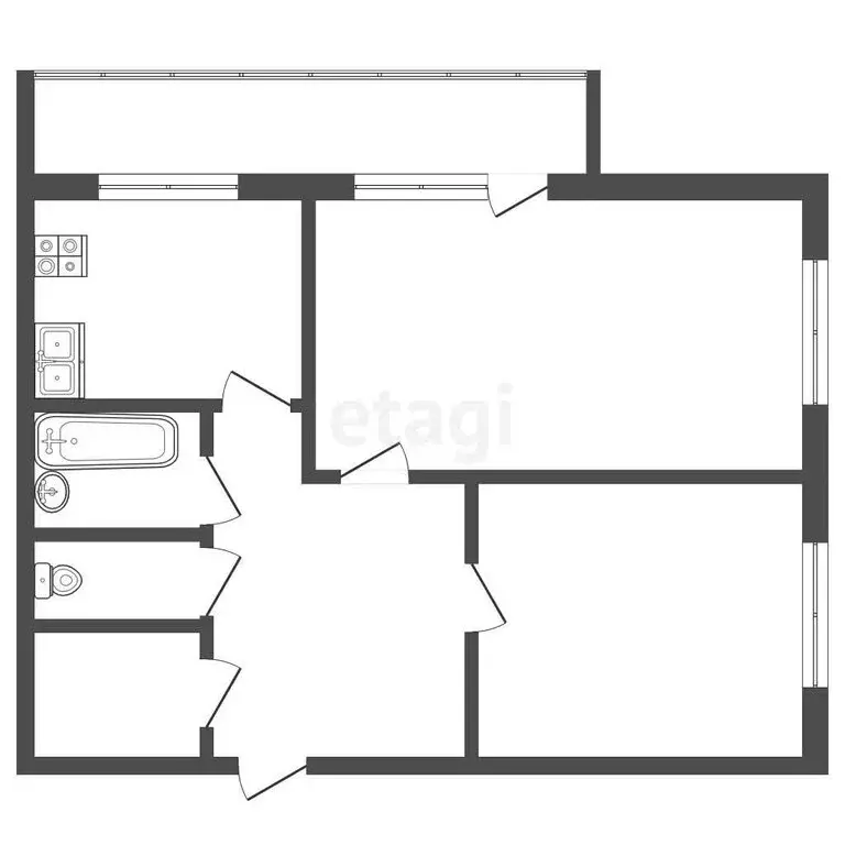 2-комнатная квартира: Подольск, Московская улица, 3 (42.5 м) - Фото 1