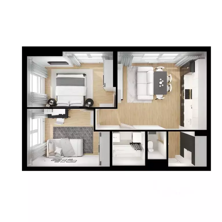 2-к кв. Московская область, Мытищи Яуза Парк жилой комплекс, к5 (51.5 ... - Фото 2