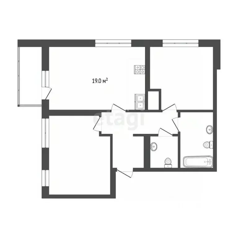 2-к кв. Тюменская область, Тюмень ул. Ю.-Р.Г. Эрвье, 32к1 (62.6 м) - Фото 0