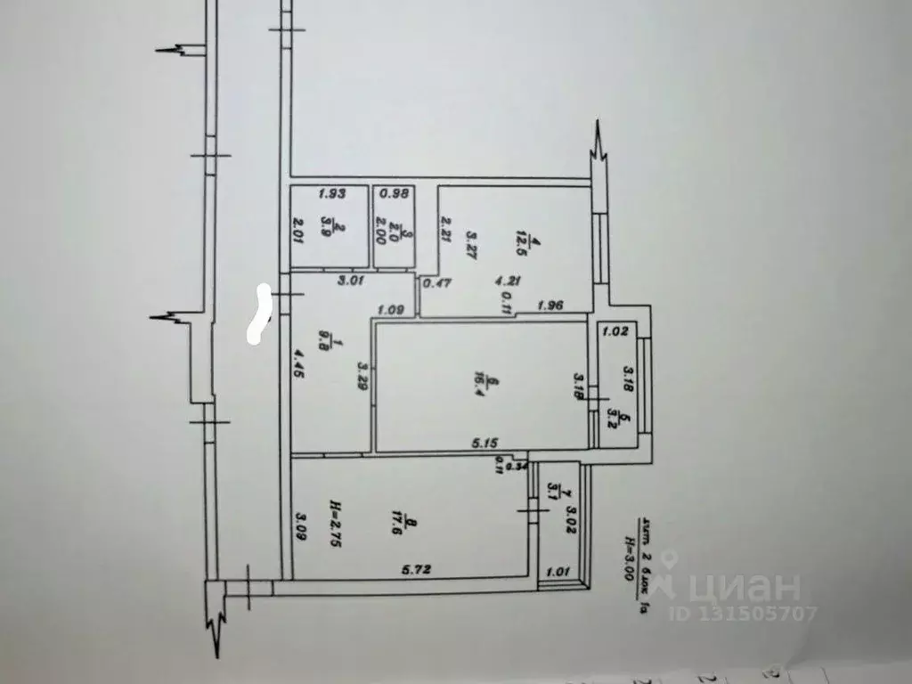 Квартира, 2 комнаты, 62.2 м - Фото 0