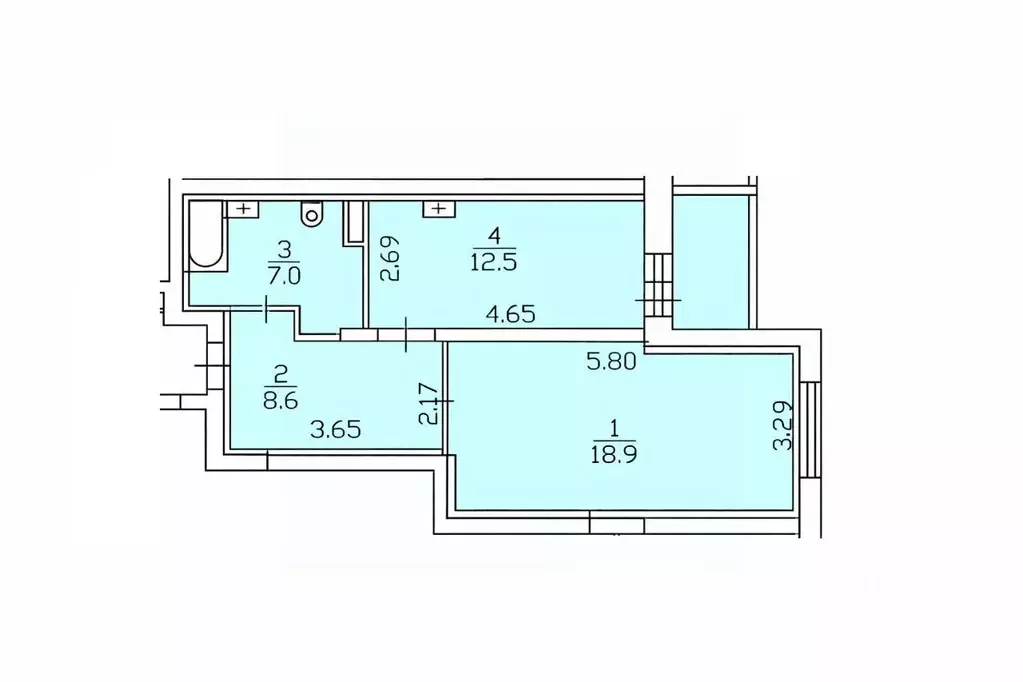 1-к кв. Пермский край, Пермь Уинская ул., 41 (47.1 м) - Фото 2