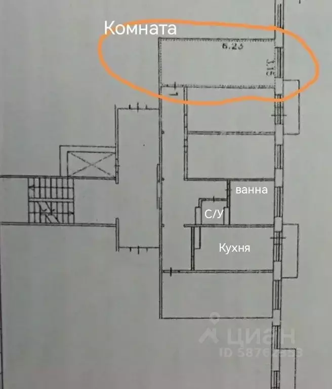 Комната Кемеровская область, Новокузнецк ул. Тореза, 91Б (32.0 м) - Фото 2