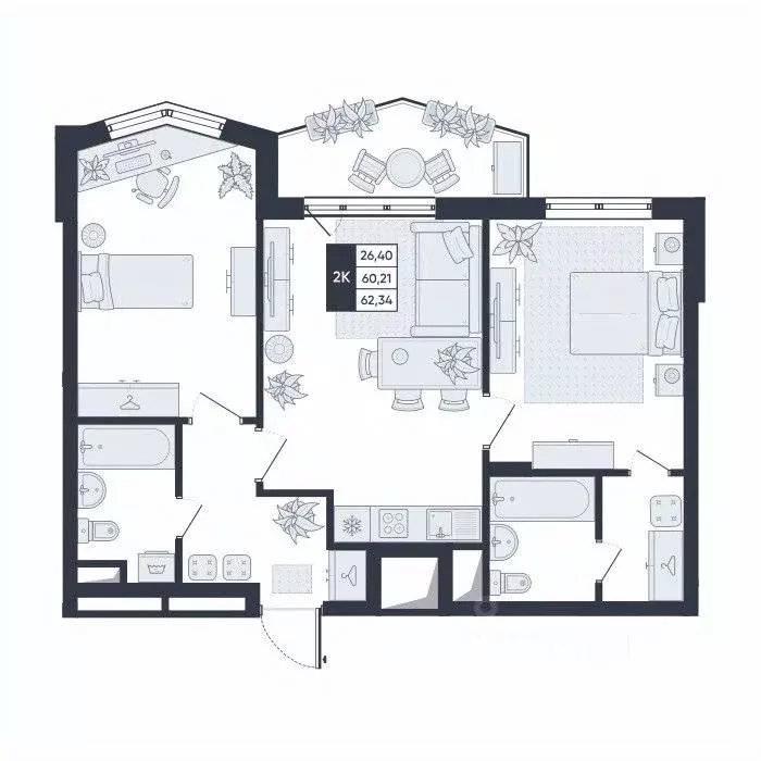 2-к кв. Белгородская область, Старый Оскол Садовые Кварталы мкр,  ... - Фото 1