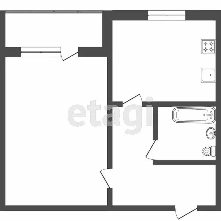1-комнатная квартира: Саранск, улица Крупской, 20 (32.7 м) - Фото 1