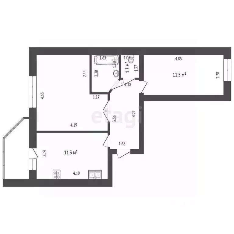 2-к кв. Тюменская область, Тюмень ул. Беляева, 33к2 (51.4 м) - Фото 1
