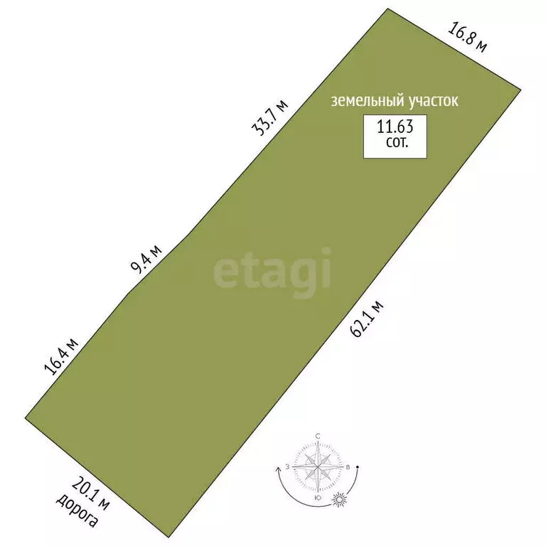 Участок в посёлок Тургояк, Ивановская улица (11.6 м) - Фото 1