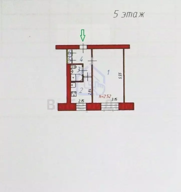 1-к кв. Ивановская область, Иваново ул. Парижской Коммуны, 15 (28.8 м) - Фото 1