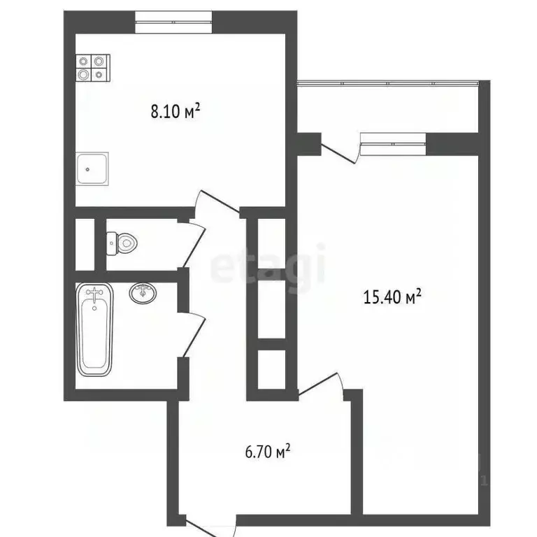 1-к кв. Ямало-Ненецкий АО, Новый Уренгой Мирный мкр, 3/5 (34.6 м) - Фото 1