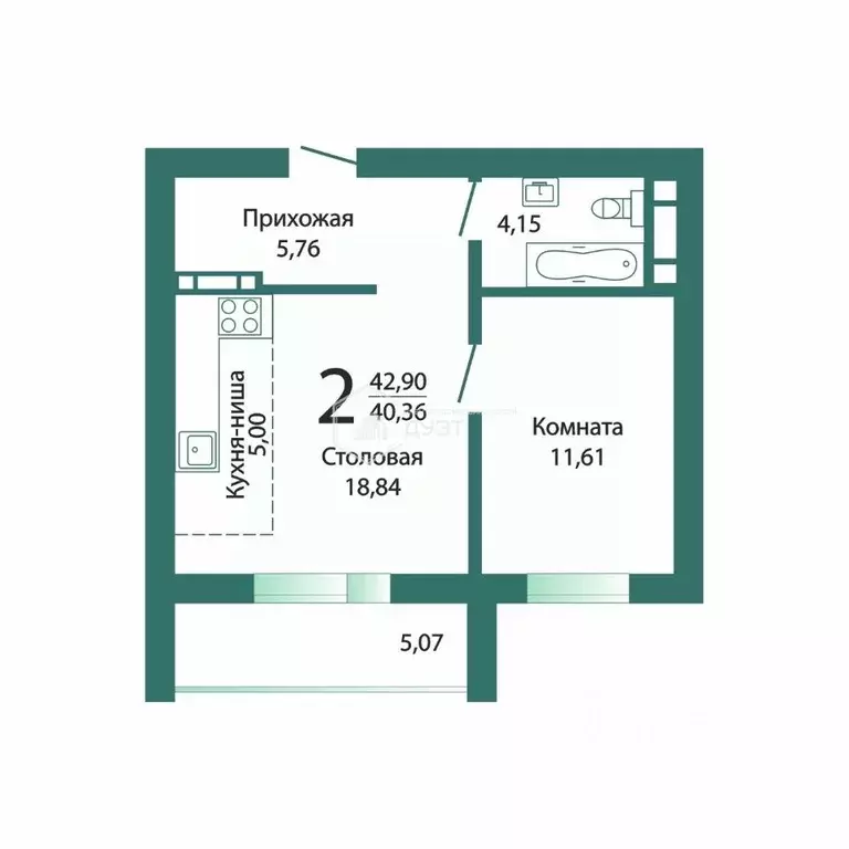 2-к кв. Челябинская область, Миасс просп. Макеева, 84 (42.9 м) - Фото 1