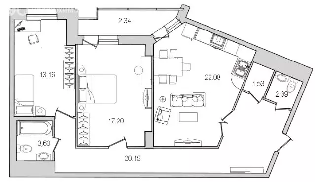 2-комнатная квартира: Санкт-Петербург, улица Руднева, 18 (84.9 м) - Фото 1