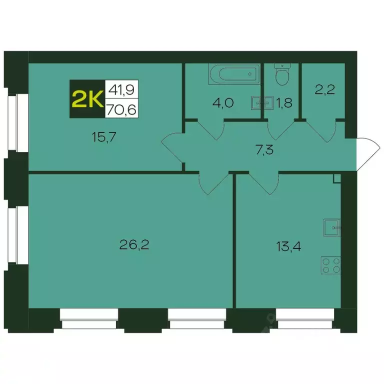 2-к кв. Чувашия, Чебоксары просп. Чебоксарский (70.6 м) - Фото 0