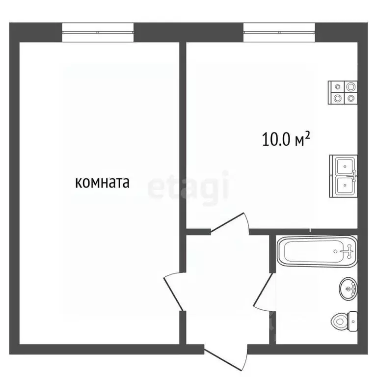 1-к кв. Тюменская область, Тобольский муниципальный округ, ... - Фото 2