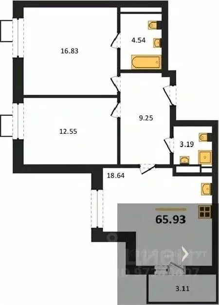 2-к кв. Воронежская область, Рамонский район, Яменское с/пос, пос. ... - Фото 1