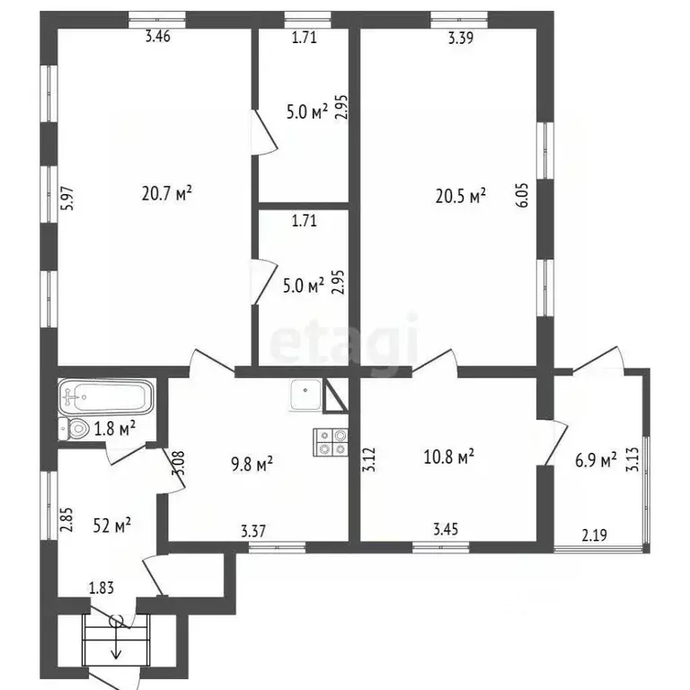 Дом в Саратовская область, Балашов ул. Челюскинцев, 4 (82 м) - Фото 2