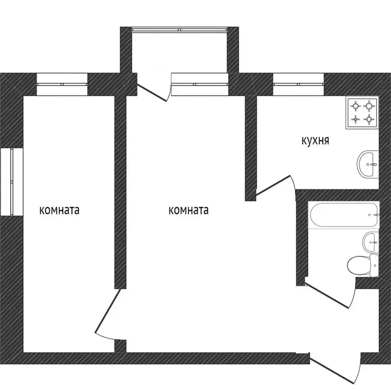 2-комнатная квартира: Омск, улица Красный Путь, 127 (43.6 м) - Фото 0