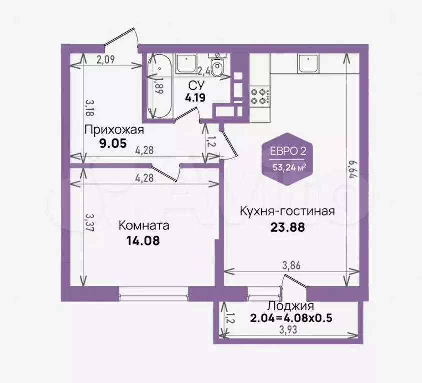 1-к. квартира, 50 м, 3/24 эт. - Фото 0