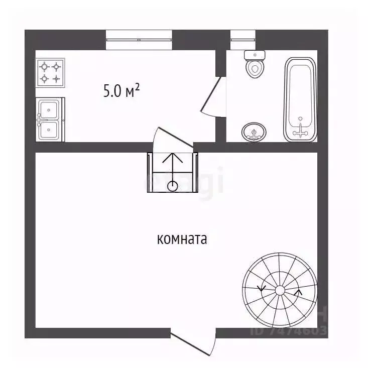 1-к кв. Крым, Евпатория ул. Дувановская, 17 (22.4 м) - Фото 1