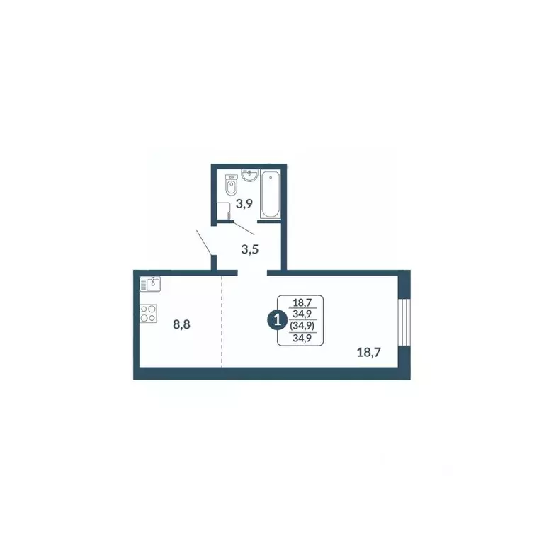 1-к кв. Кировская область, Киров ул. Анжелия Михеева, 5 (34.9 м) - Фото 0