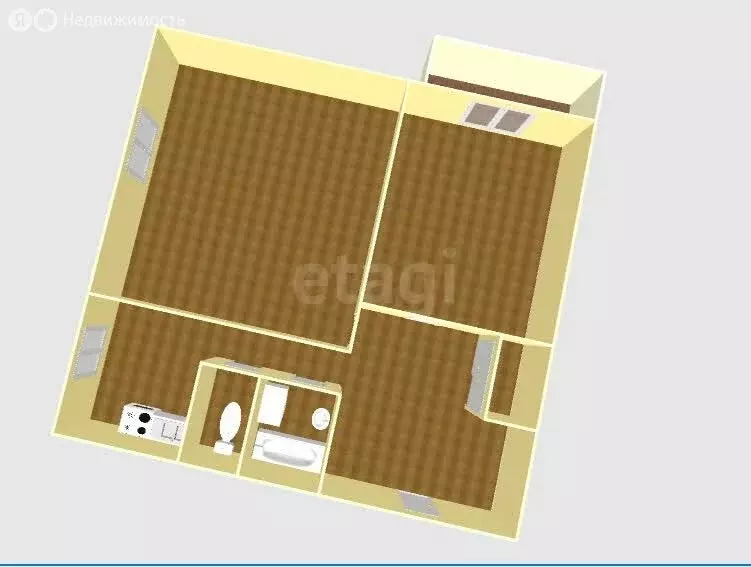 2-комнатная квартира: Долинск, Хабаровская улица, 11 (42 м) - Фото 1