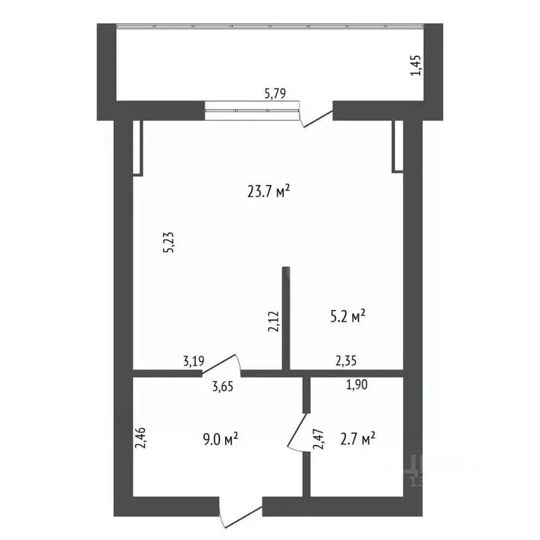 Студия Амурская область, Благовещенск Студенческая ул., 21 (42.6 м) - Фото 2