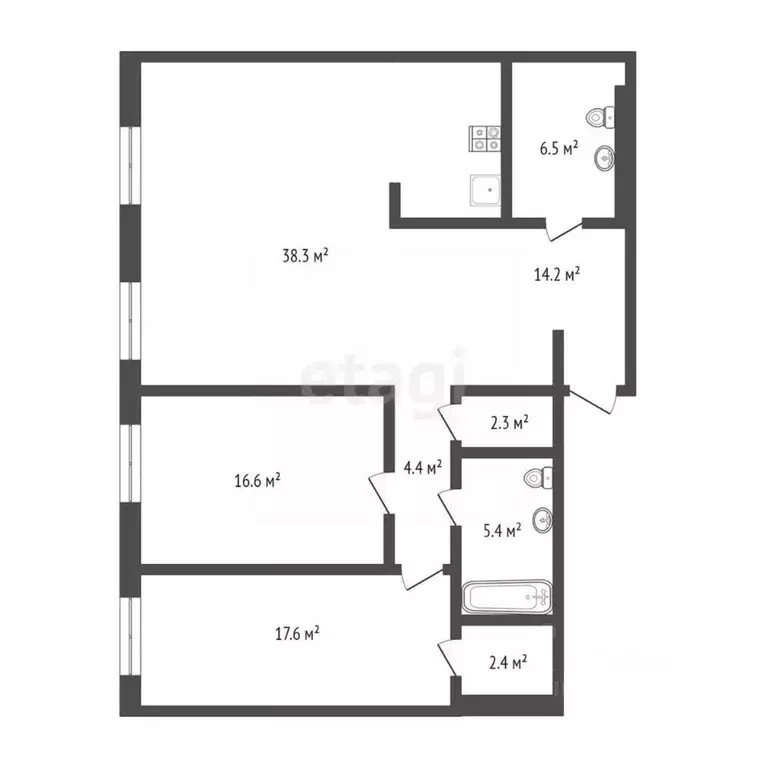 3-к кв. Тюменская область, Тюмень ул. Республики, 204к4 (108.2 м) - Фото 2