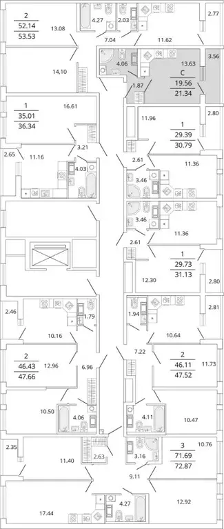 Студия Санкт-Петербург Полюстрово тер.,  (21.34 м) - Фото 1