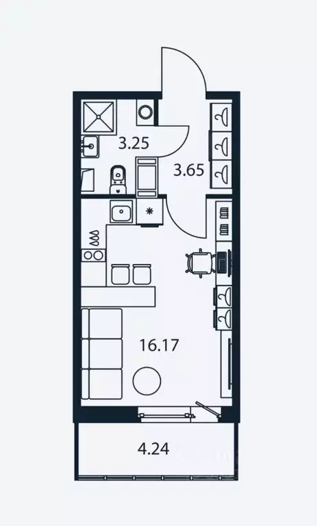 Студия Ленинградская область, Мурино Всеволожский район, ул. ... - Фото 2