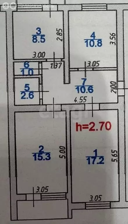 3-комнатная квартира: Махачкала, проспект Амет-хана Султана, 12 (68 м) - Фото 1