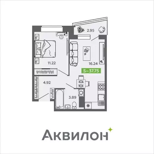 1-комнатная квартира: Северодвинск, проспект Труда, 74к2 (37.75 м) - Фото 0
