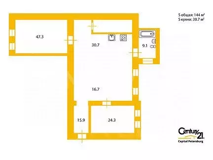 3-к кв. Санкт-Петербург Фурштатская ул., 20 (158.2 м) - Фото 2