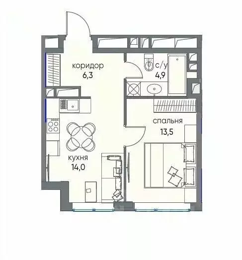 1-к кв. Москва ул. Нижние Мневники, 7 (39.0 м) - Фото 2