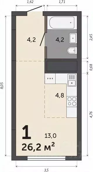 Студия Свердловская область, Екатеринбург Втузгородок жилрайон, Шарташ ... - Фото 0