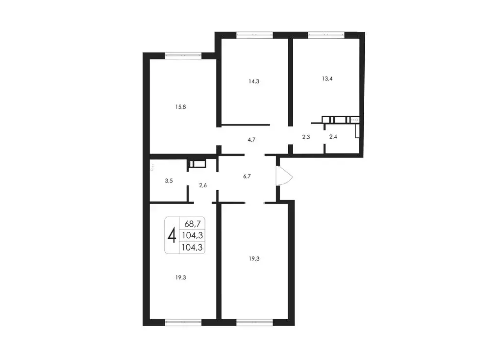 4-комнатная квартира: Воронеж, улица Шишкова, 140Б/21 (104.3 м) - Фото 0