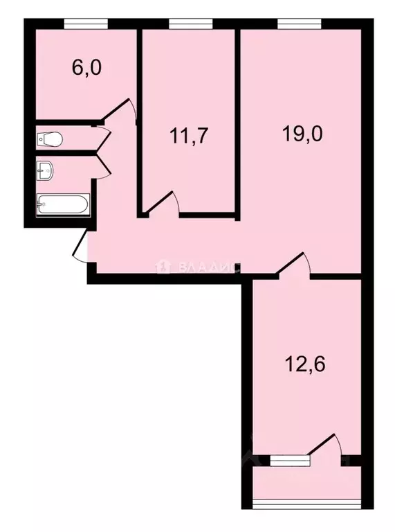 3-к кв. Москва Нагатинская наб., 12К2 (60.0 м) - Фото 1