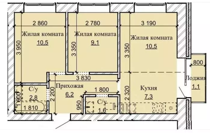 3-к кв. Алтайский край, Барнаул городской округ, Южный рп ул. Герцена, ... - Фото 0