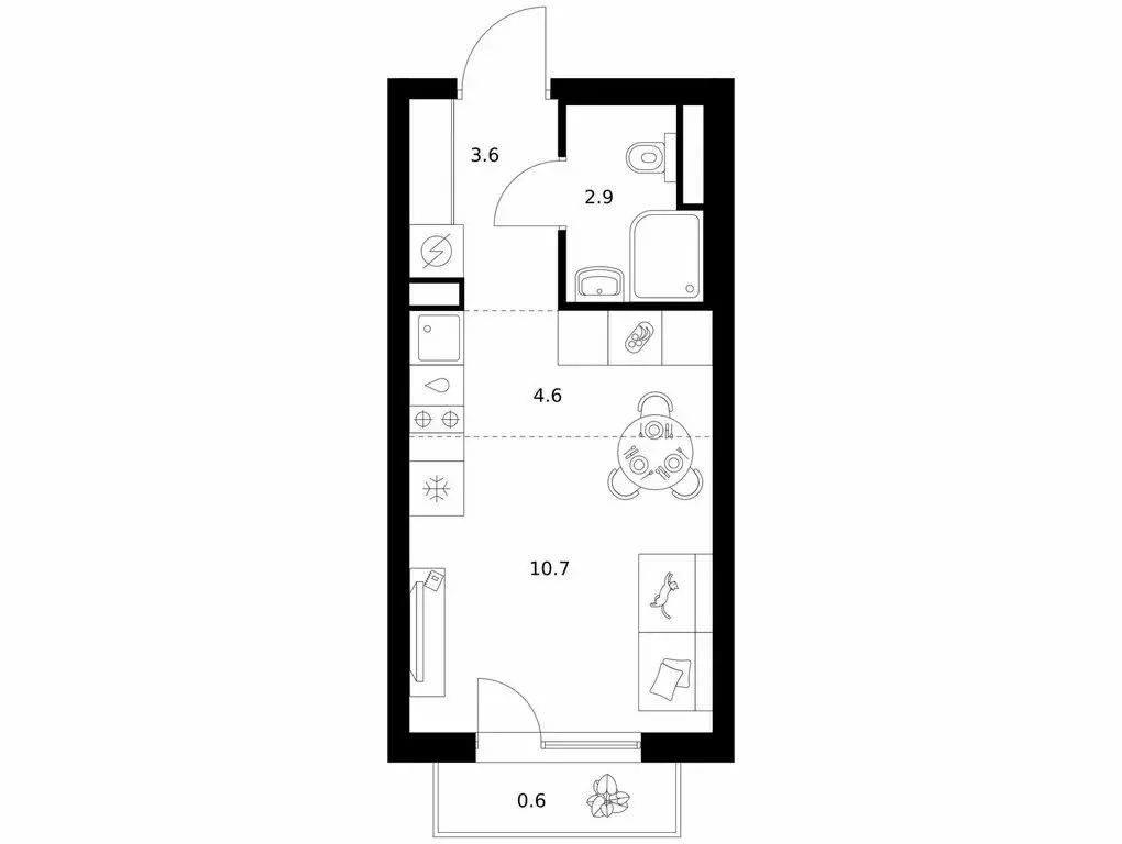 Квартира-студия: Москва, микрорайон Очаково (22.4 м) - Фото 0