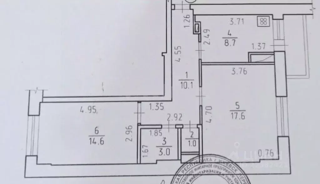 2-к кв. Удмуртия, Ижевск Красноармейская ул., 86А (55.0 м) - Фото 0