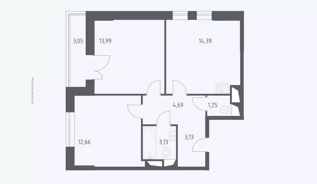 2-к кв. Московская область, Красногорск ул. Тенистых Аллей, 3к2 (54.3 ... - Фото 2