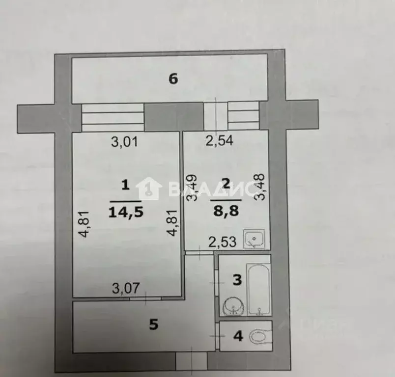 1-к кв. Белгородская область, Белгород ул. 3-го Интернационала, 25 ... - Фото 2