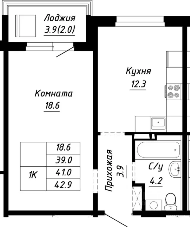 1-к кв. Алтайский край, Барнаул ул. Им. Анатолия Мельникова (41.0 м) - Фото 1