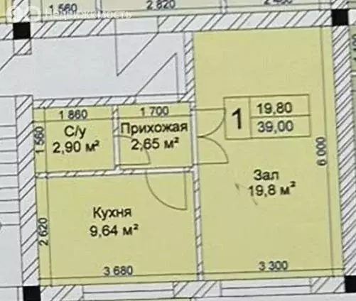 1-комнатная квартира: Нальчик, улица Шогенова, 75 (39 м) - Фото 0