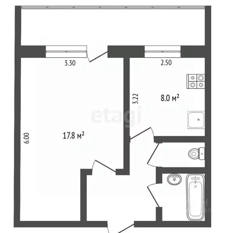 1-к кв. Тюменская область, Тюмень Сосьвинская ул., 47 (34.0 м) - Фото 0