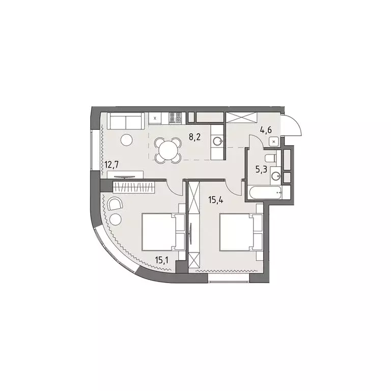 3-комнатная квартира: Москва, ЖК Родина Парк, к1 (61.1 м) - Фото 0