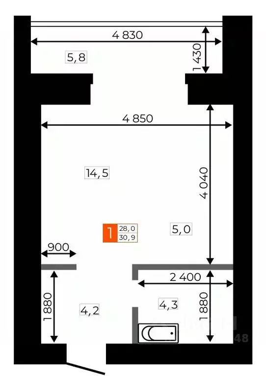 Студия Амурская область, Благовещенск  (30.9 м) - Фото 0