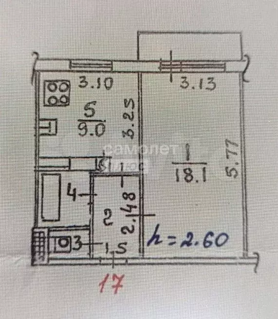 1-к. квартира, 34,5 м, 2/9 эт. - Фото 0