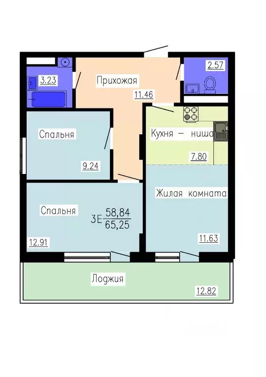 3-к кв. Воронежская область, Воронеж Гвардейский пер., 21 (65.25 м) - Фото 0