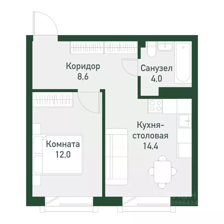 1-к кв. Челябинская область, Челябинский городской округ, пос. ... - Фото 0